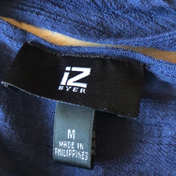 🌈3 for $25🌈 IZ Byer Bohemian Embroidered Beaded Blue Top M - Picture 4 of 5